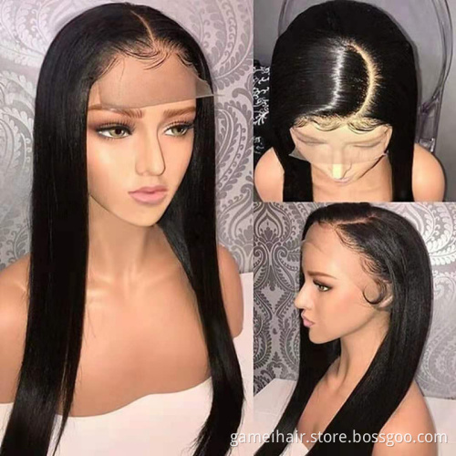 GMwigs 180% Density Human Lace Front Wigs 12A Grade Silky Straight Pre Plucked 13x4 4x4 Transparent Frontal Raw Indian Hair Wig